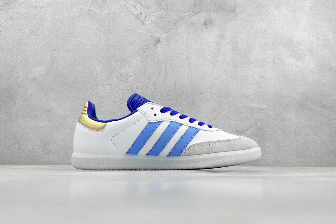 210 H11版 LIONEL MESSI x adidas originals Samba 德训白蓝灰 ID3550