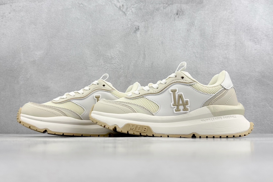 MLB Chunky Runner 2024S Retro Print Daddy Shoes Series Low-top Lightweight Height-enhanced Thick-soled All-match Casual Sports Jogging Shoes