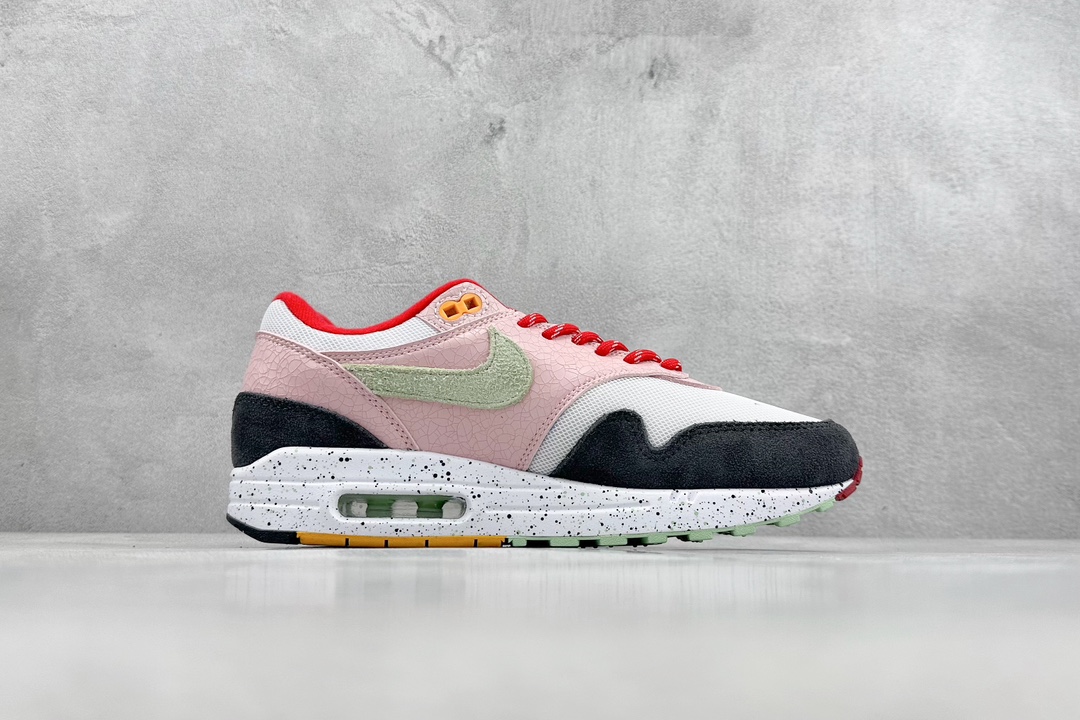 Nike Air Max 1 replica pink pants white retro casual running shoes FZ4133-640