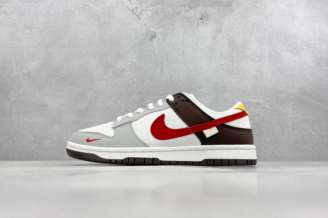 280 Nike SB Dunk Low 白棕灰拼色红钩 GJ8309-932