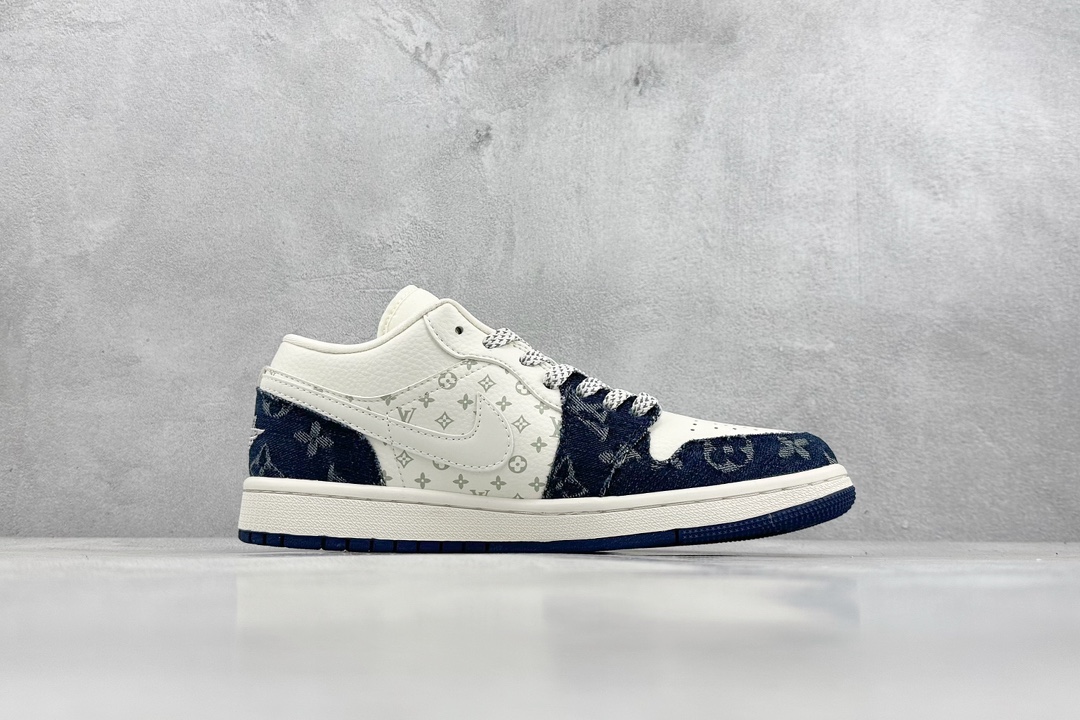 LV x Air Jordan 1 Low Denim Blue SJ9950-003