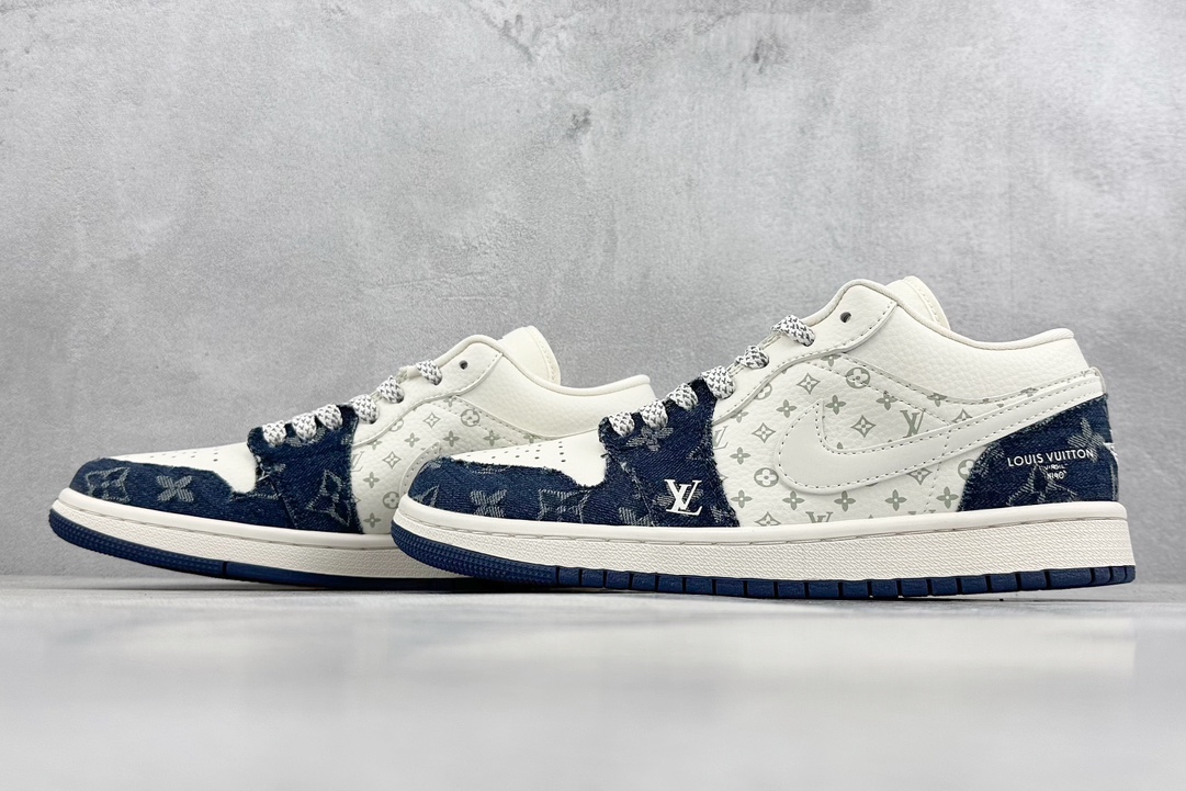LV x Air Jordan 1 Low Denim Blue SJ9950-003