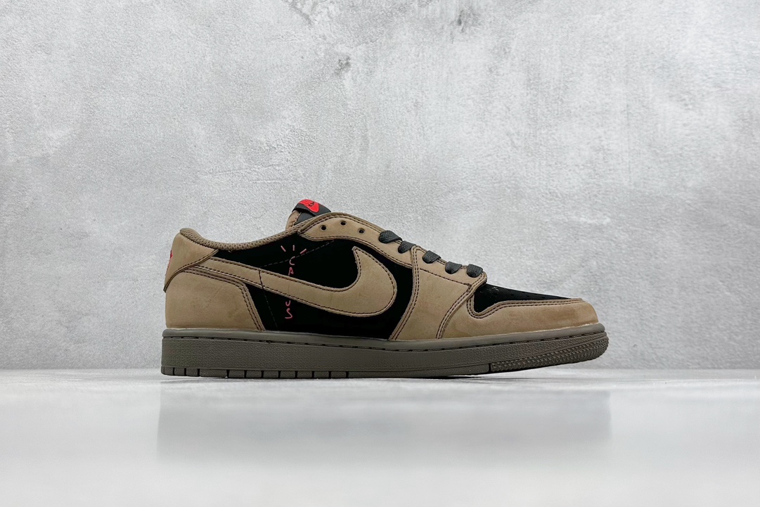 220 Travis Scott x Air Jordan 1 Low 棕黑倒钩 DM7866-202