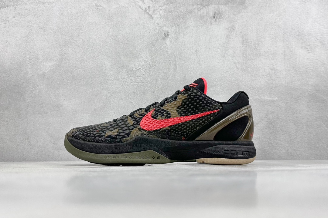 350 GT纯原 Nike Zoom Kobe 6 Protro “Italian Camo” 黑红 FQ3546-001