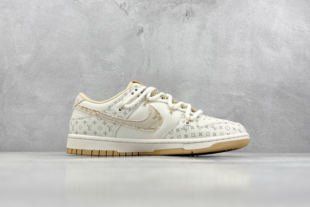 300 Nike SB Dunk Low x Louis Vuitton 米白黄绑带满天星 SJ2068-250