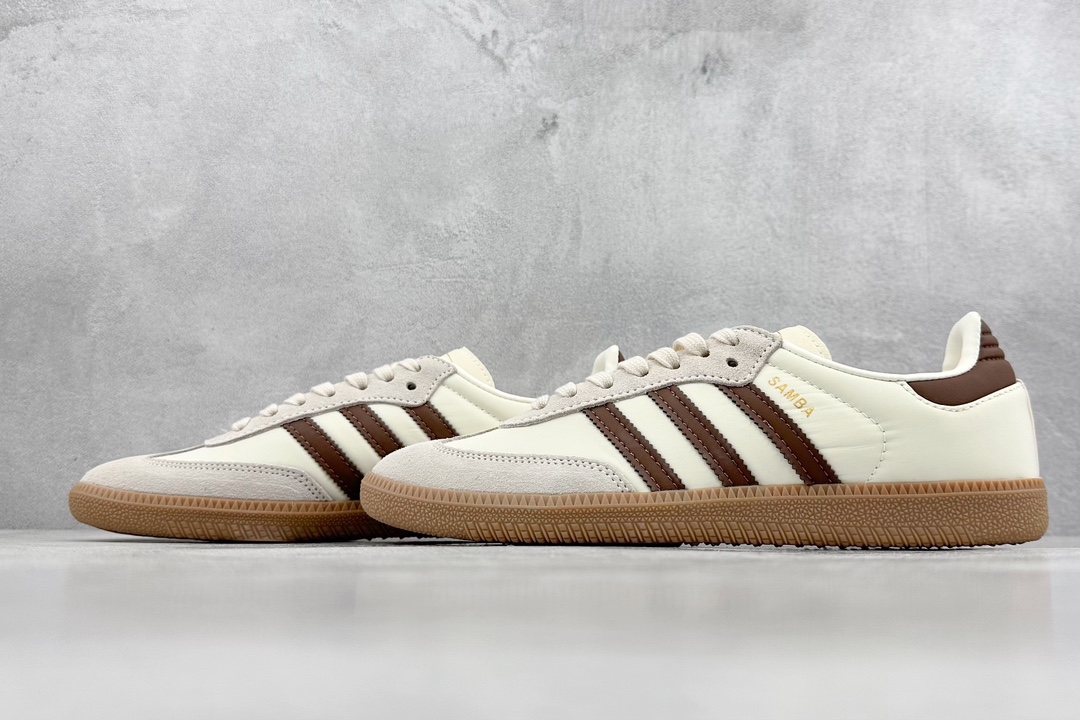 150 R版 adidas originals Samba 乳白色 褐色 ID1447