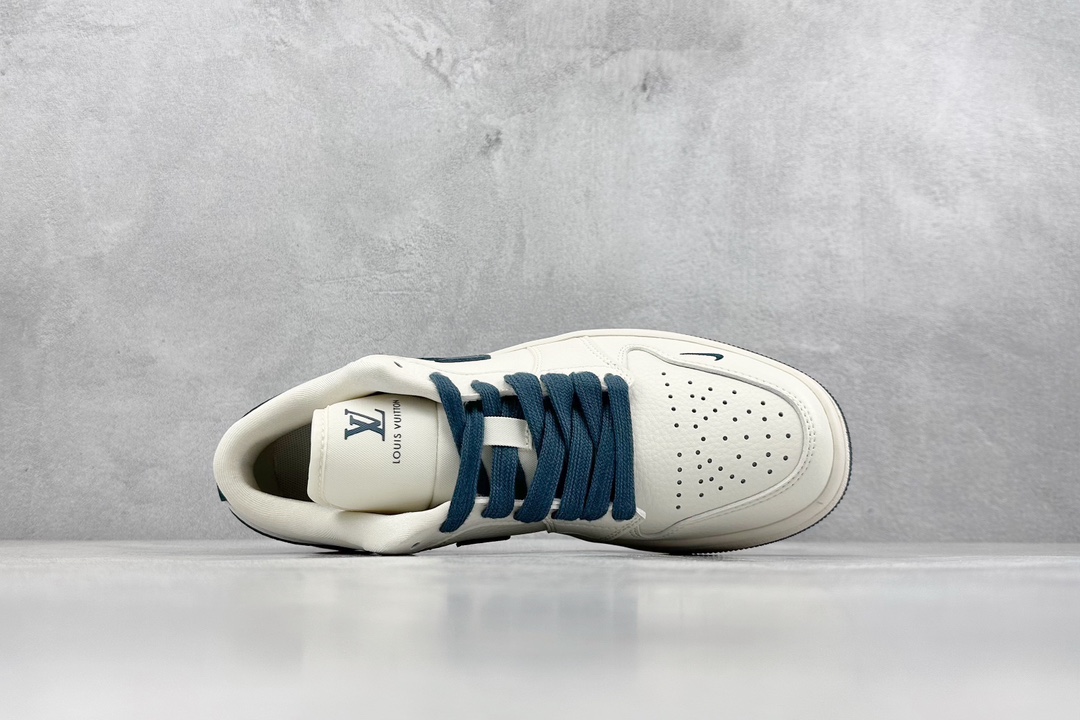 280 Air Jordan 1 Low AJ1 乔1 LV联名-米白蓝勾 高端定制低帮文化休闲板鞋 WG8850-005