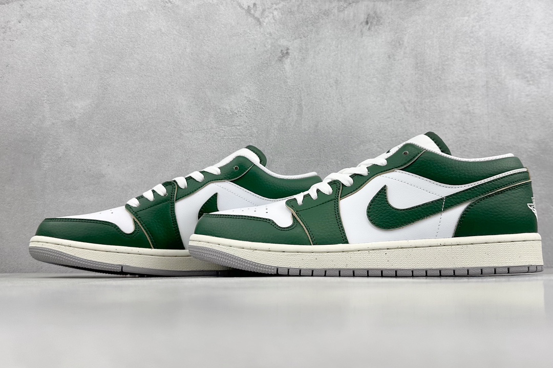 200 K版 Air Jordan 1 Low 白绿 AJ1乔1低帮休闲板鞋 FQ7687-300