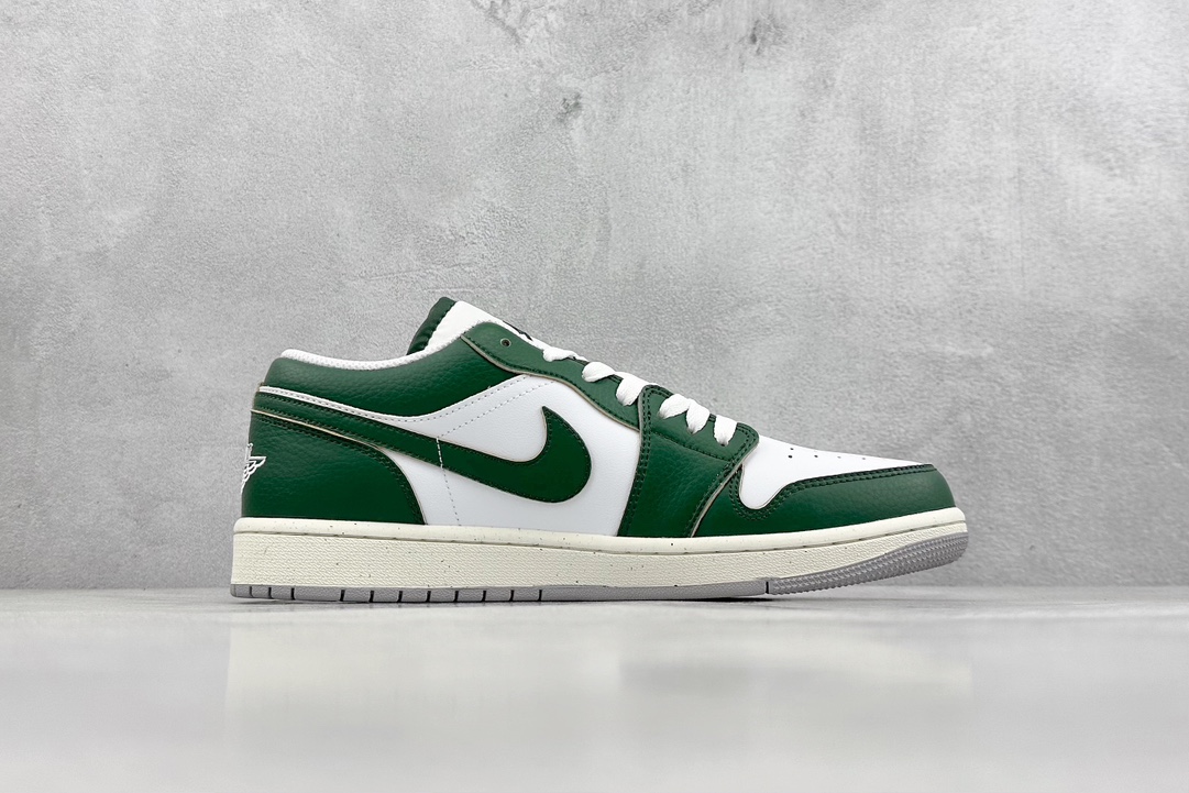 200 K版 Air Jordan 1 Low 白绿 AJ1乔1低帮休闲板鞋 FQ7687-300