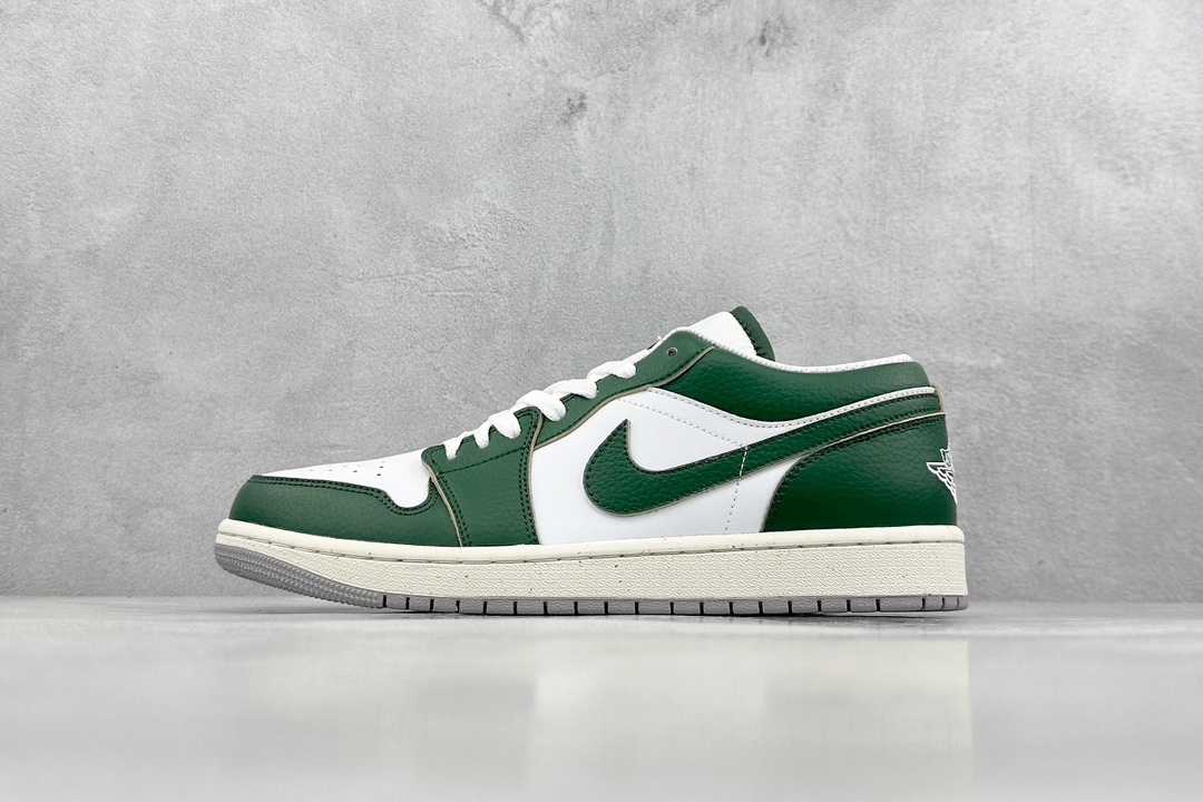 200 K版 Air Jordan 1 Low 白绿 AJ1乔1低帮休闲板鞋 FQ7687-300