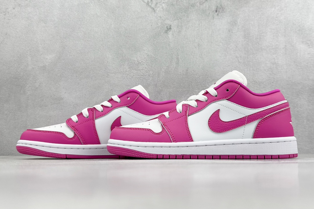 200 K版 Air Jordan 1 Low 玫红 AJ1乔1低帮休闲板鞋  FV8486-600