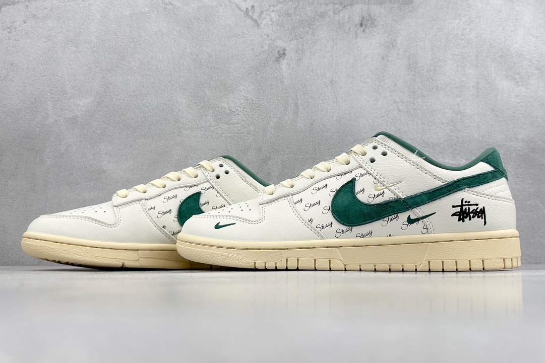 280 Nike SB Dunk Low x Stussy 斯图西米白绿三钩 CF3688-006