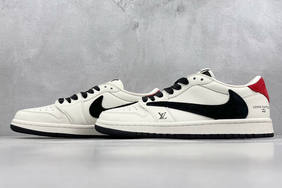 280 Air Jordan 1 Retro Low x Louis Vuitton x Travis Scott 三方联名白黑红 LX1988-700