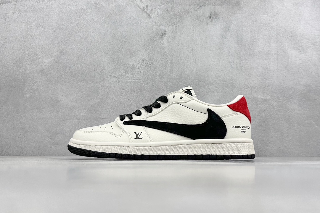 280 Air Jordan 1 Retro Low x Louis Vuitton x Travis Scott 三方联名白黑红 LX1988-700