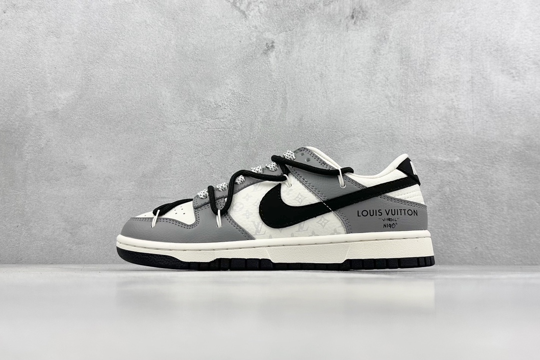 300 Nk SB Dunk Low LV联名-星空灰 周年高端定制 绑带低帮休闲板鞋 JJ5688-104