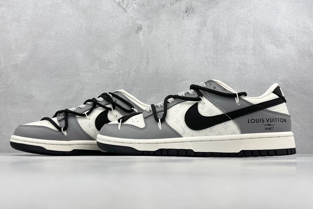 300 Nk SB Dunk Low LV联名-星空灰 周年高端定制 绑带低帮休闲板鞋 JJ5688-104
