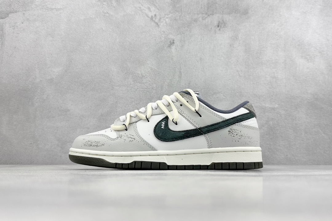 280 YC版 Nk Dunk Low 浅灰墨绿勾 SB低帮绑带休闲板鞋 FJ4188-100