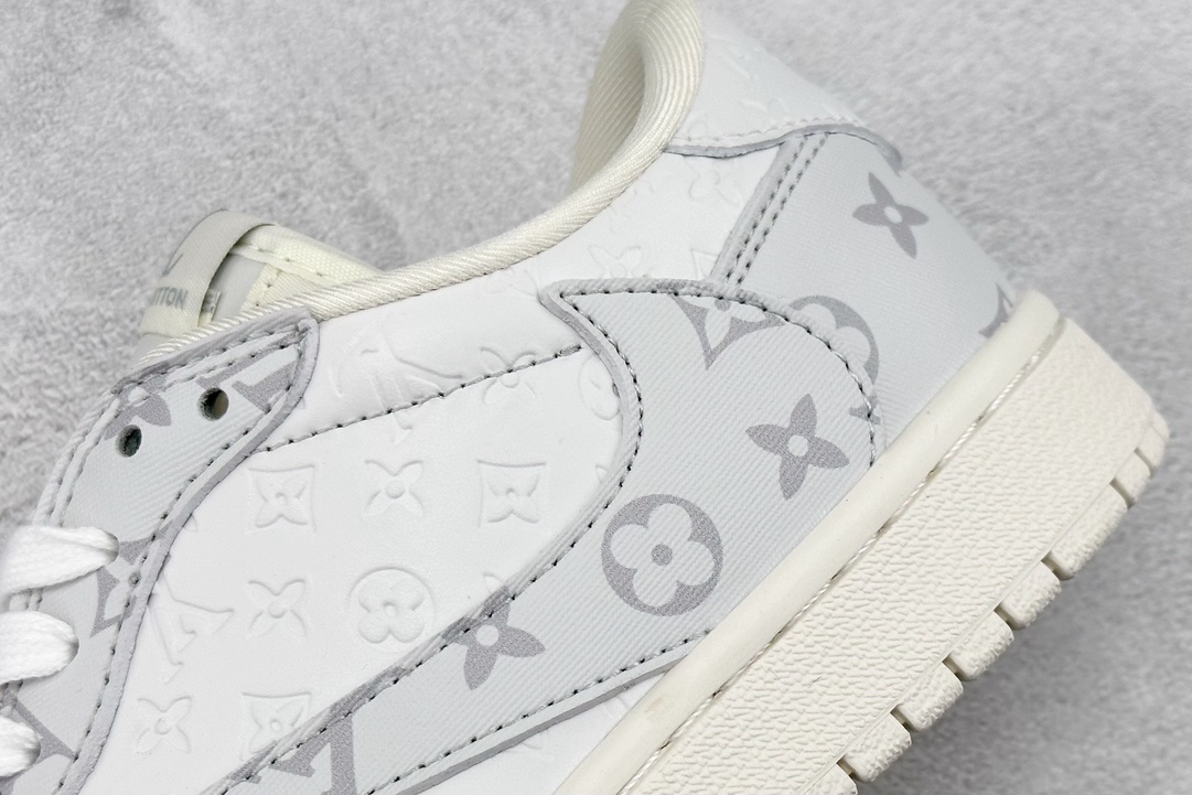 280 Air Jordan 1 Retro Low x Louis Vuitton x Travis Scott 三方联名满印白灰 LX1988-500