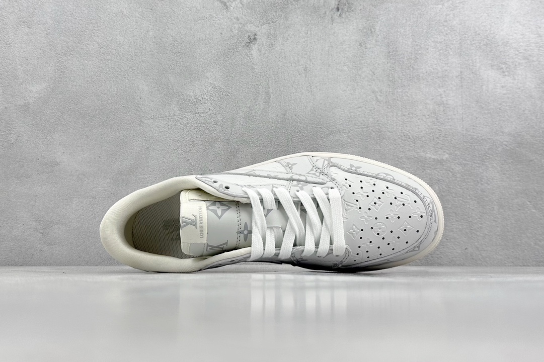 280 Air Jordan 1 Retro Low x Louis Vuitton x Travis Scott 三方联名满印白灰 LX1988-500