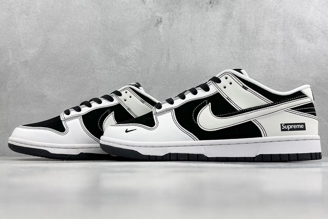 280 Nike SB Dunk Low x Supreme 黑白双钩 FC1688-144