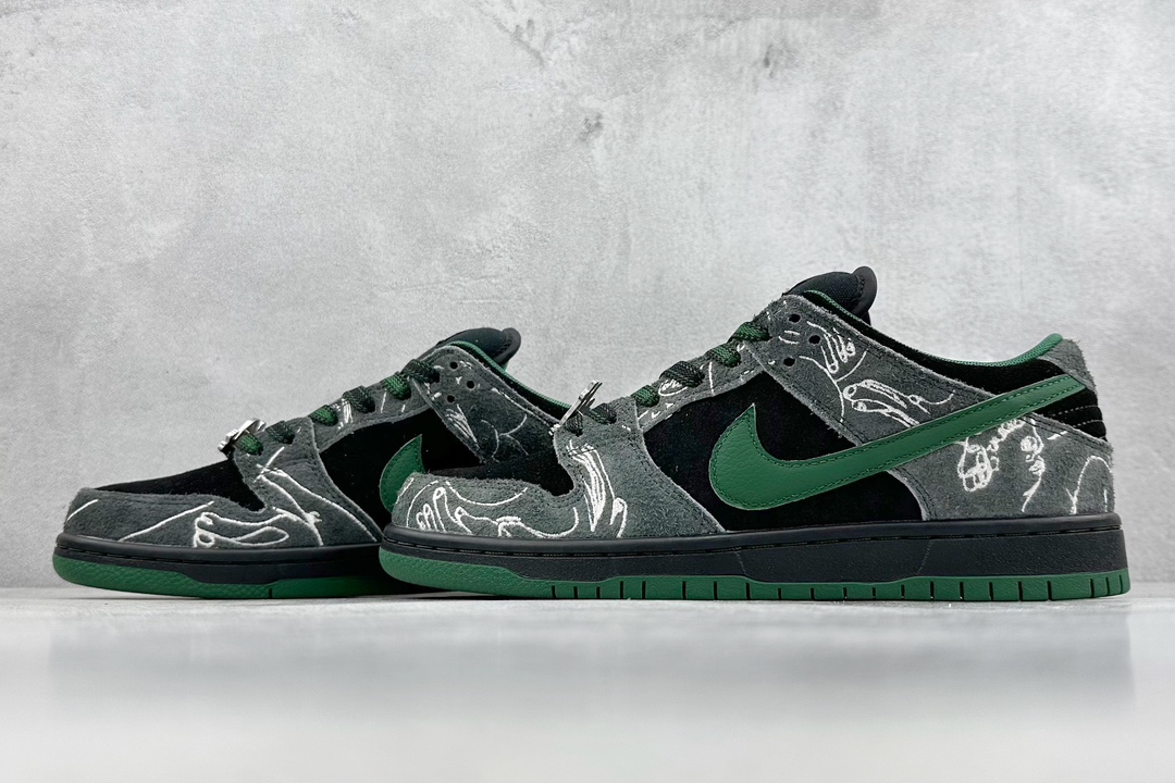 340 S2 There Skateboards x Nk SB Dunk Low 涂鸦艺术风格 联名款 SB低帮休闲板鞋 HF7743-001