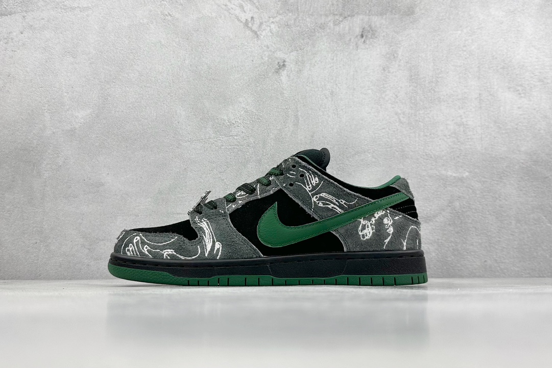 340 S2 There Skateboards x Nk SB Dunk Low 涂鸦艺术风格 联名款 SB低帮休闲板鞋 HF7743-001