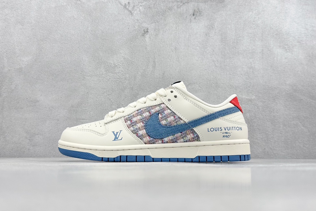 280 NK Dunk Low Retro ”DIY高端定制” LV米蓝小香风低帮休闲运动板鞋 XX2025-323