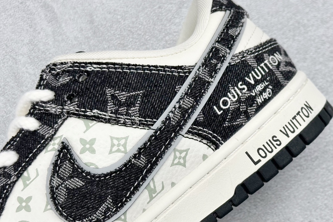 280 NK Dunk Low Retro ”DIY高端定制” LV米白黑牛仔印花 低帮休闲运动板鞋 SJ2068-256