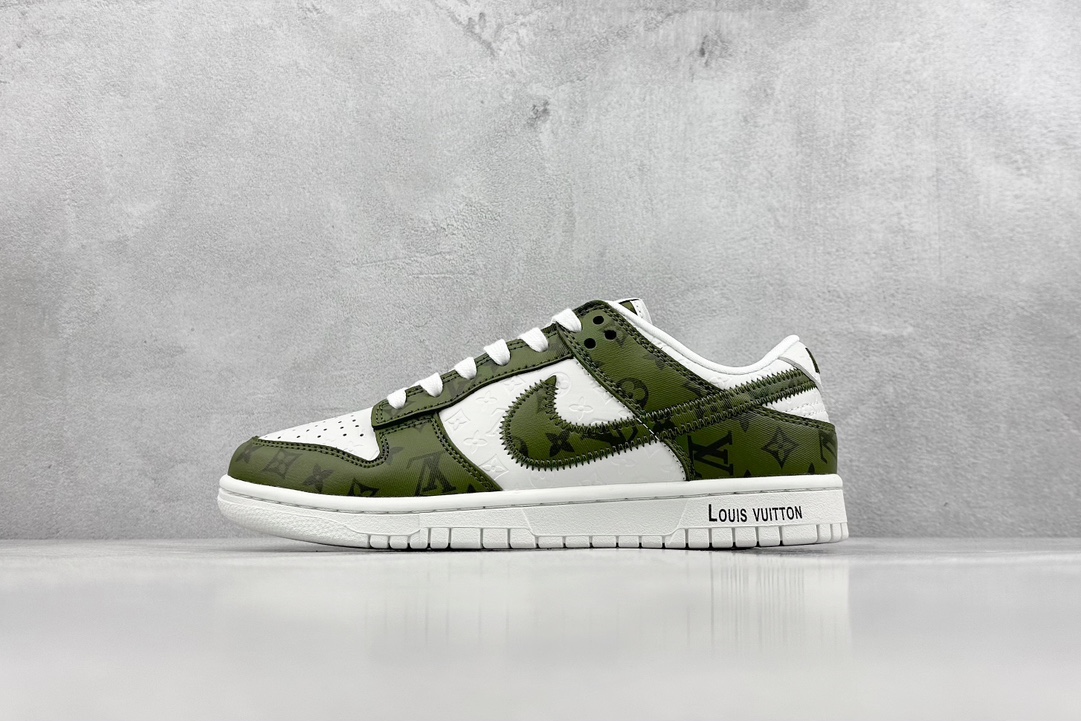 300 Nike SB Dunk Low x Louis Vuitton 白绿满印 DQ1098-362
