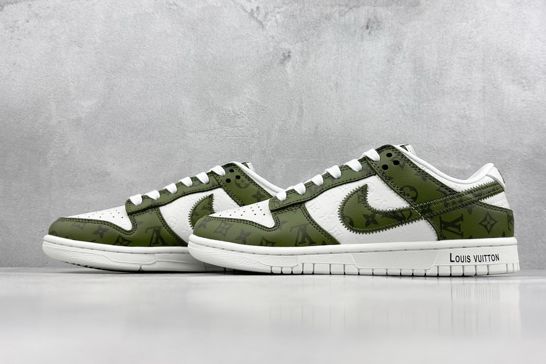 300 Nike SB Dunk Low x Louis Vuitton 白绿满印 DQ1098-362