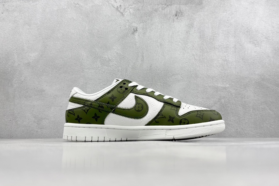 300 Nike SB Dunk Low x Louis Vuitton 白绿满印 DQ1098-362