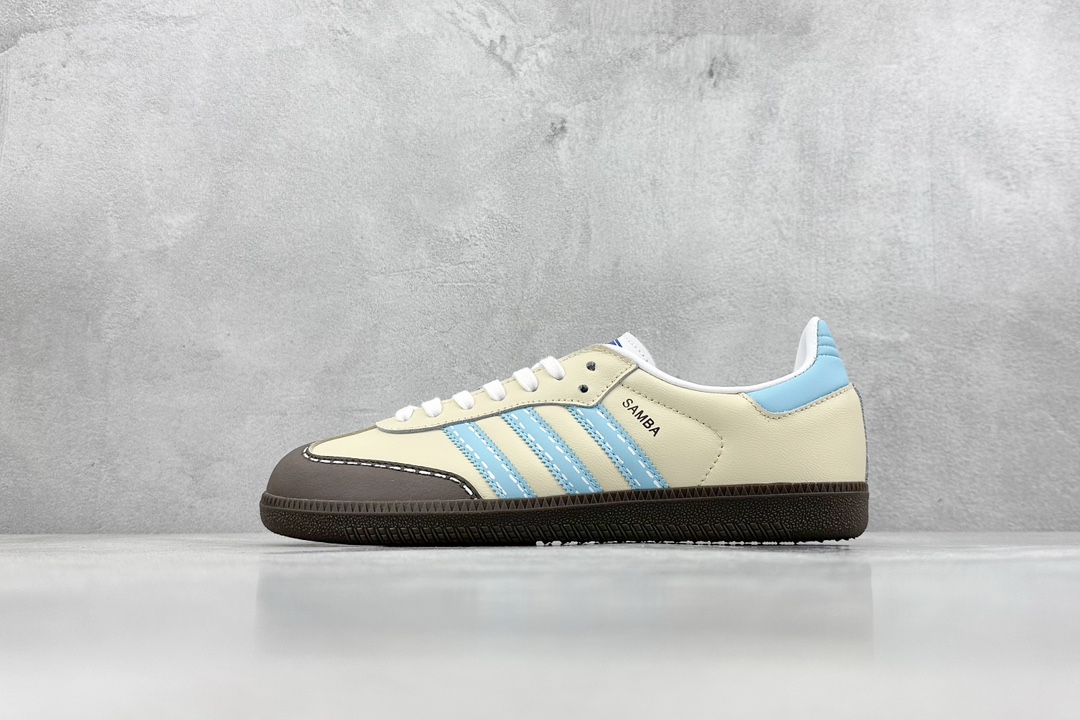 220 DIY版 adidas originals Samba OG 白绿灰棕 复古经典轻便板鞋 IG1024