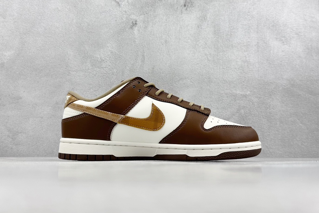 200 ST版 Nike Dunk Low GS Brown Plaid 白棕拼接 FV3653-191