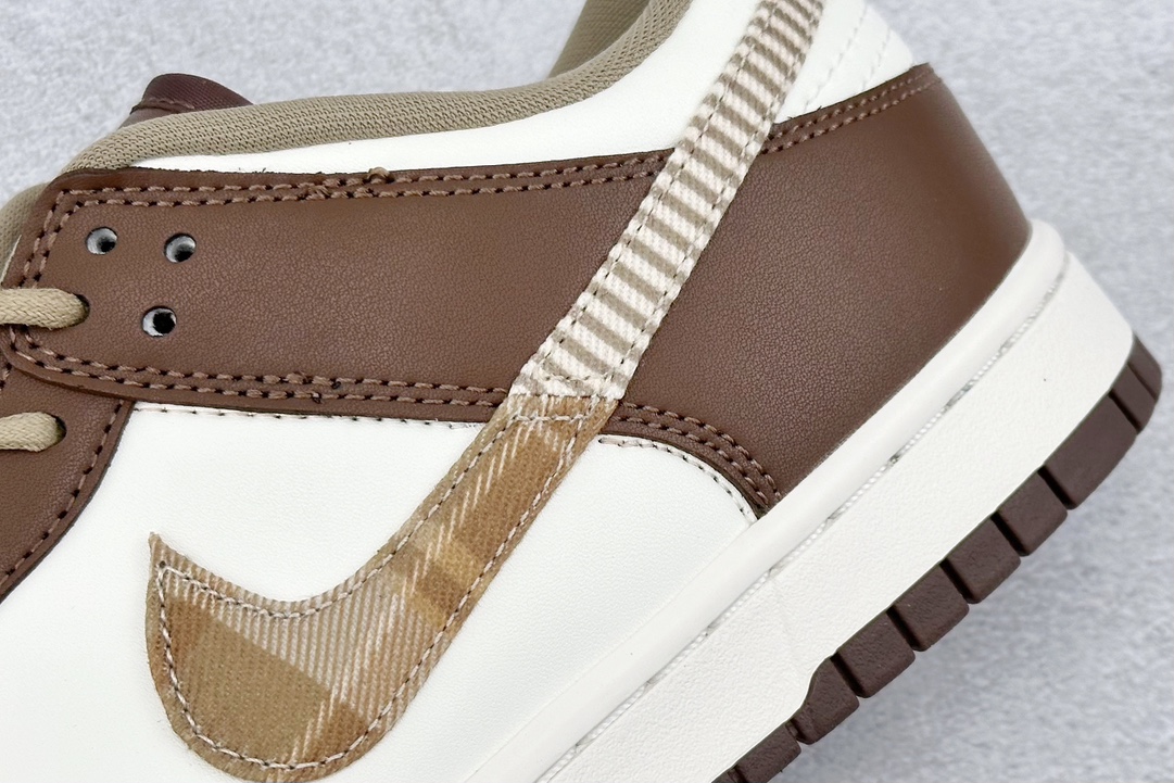 200 ST版 Nike Dunk Low GS Brown Plaid 白棕拼接 FV3653-191