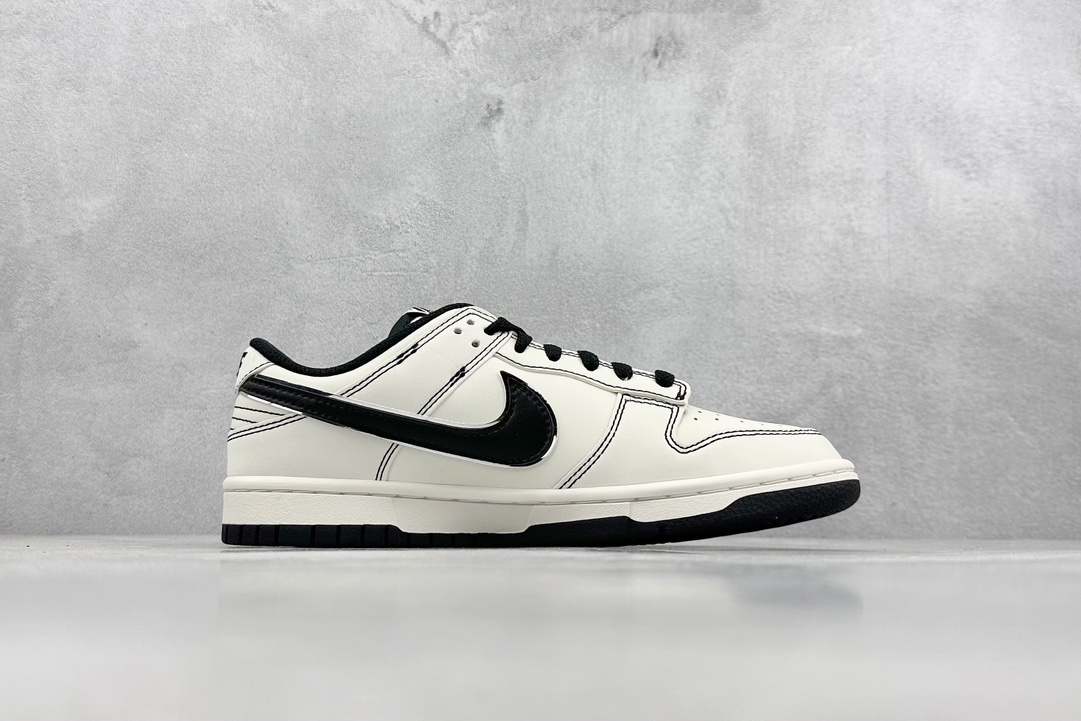 Nk SB Dunk Low OFF-WHITE联名-米黑勾 周年高端定制 低帮休闲板鞋   DJ2024-003