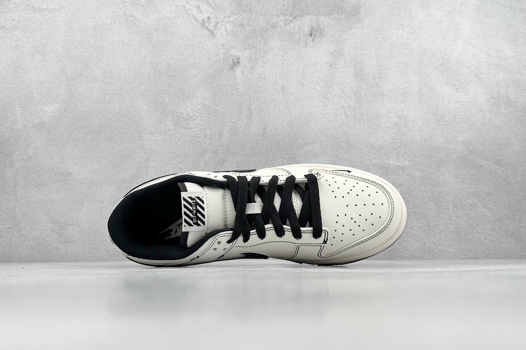 Nk SB Dunk Low OFF-WHITE联名-米黑勾 周年高端定制 低帮休闲板鞋   DJ2024-003