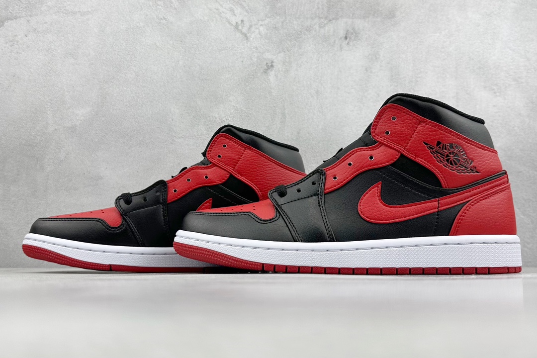 VT性价比 Air Jordan 1 Mid 黑红 小禁穿  554724-074