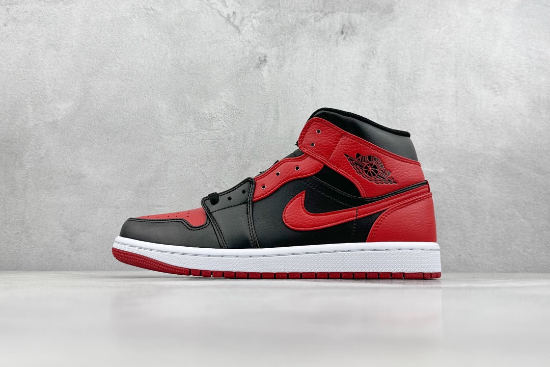 VT性价比 Air Jordan 1 Mid 黑红 小禁穿  554724-074