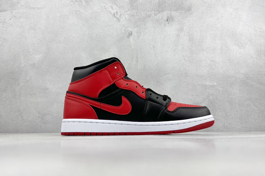 VT性价比 Air Jordan 1 Mid 黑红 小禁穿  554724-074