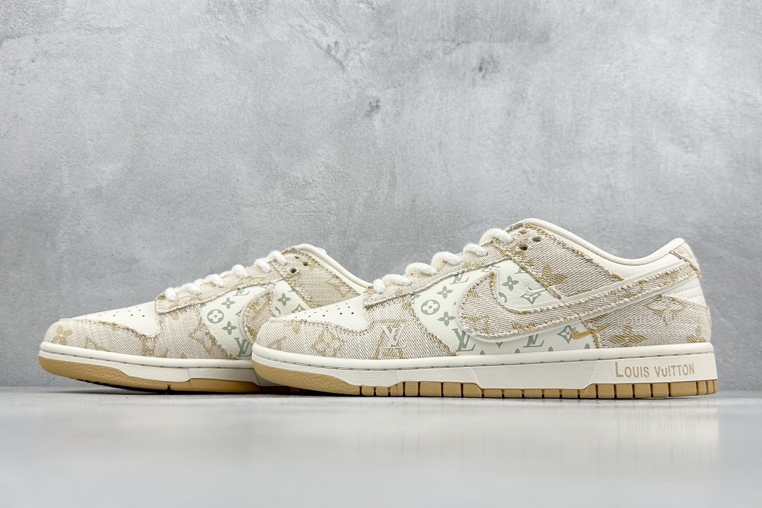 Nike SB Dunk Low x Louis Vuitton 白米棕牛仔布  SJ2068-258