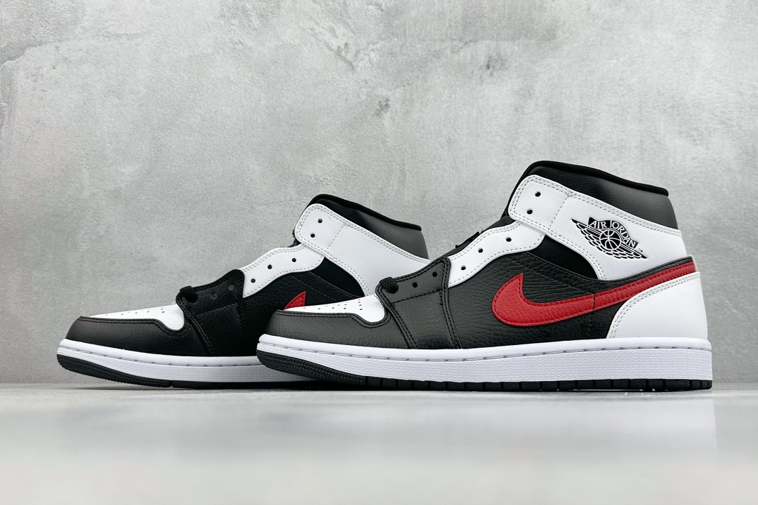 VT性价比 Air Jordan 1 Mid 红勾熊猫 中帮系列   554724-075