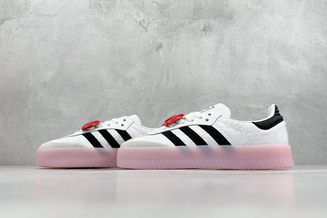 R版 Hello Kitty/凯蒂猫 x adidas originals SAMBAE 白黑粉  IG4450