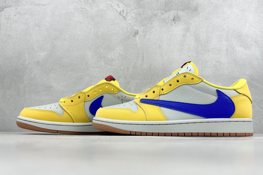 KW神版 Travis Scott x Jordan Air Jordan 1 Low Canary E黄色  DZ4137-700