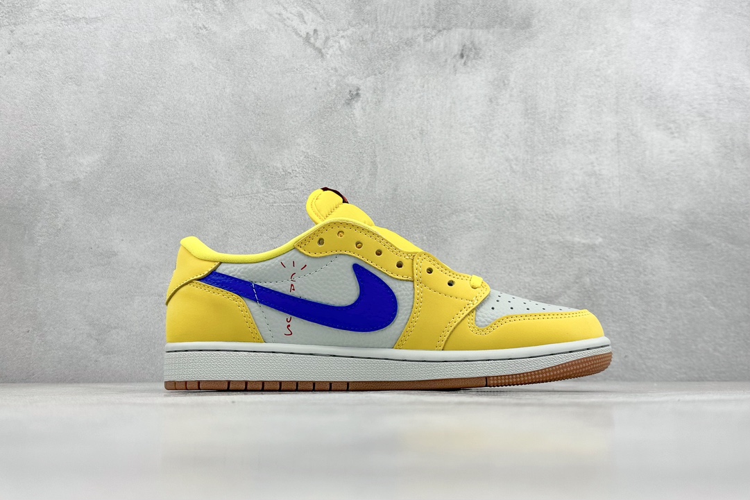 KW神版 Travis Scott x Jordan Air Jordan 1 Low Canary E黄色  DZ4137-700