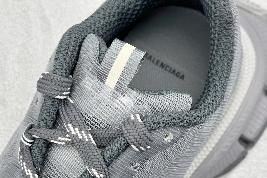 VG版 巴黎世家-BALENCIAGA 3XL Sneakers 3+系列低帮复古阔型底姥爹风潮流百搭休闲慢跑鞋“网布深灰水泥灰”  734734