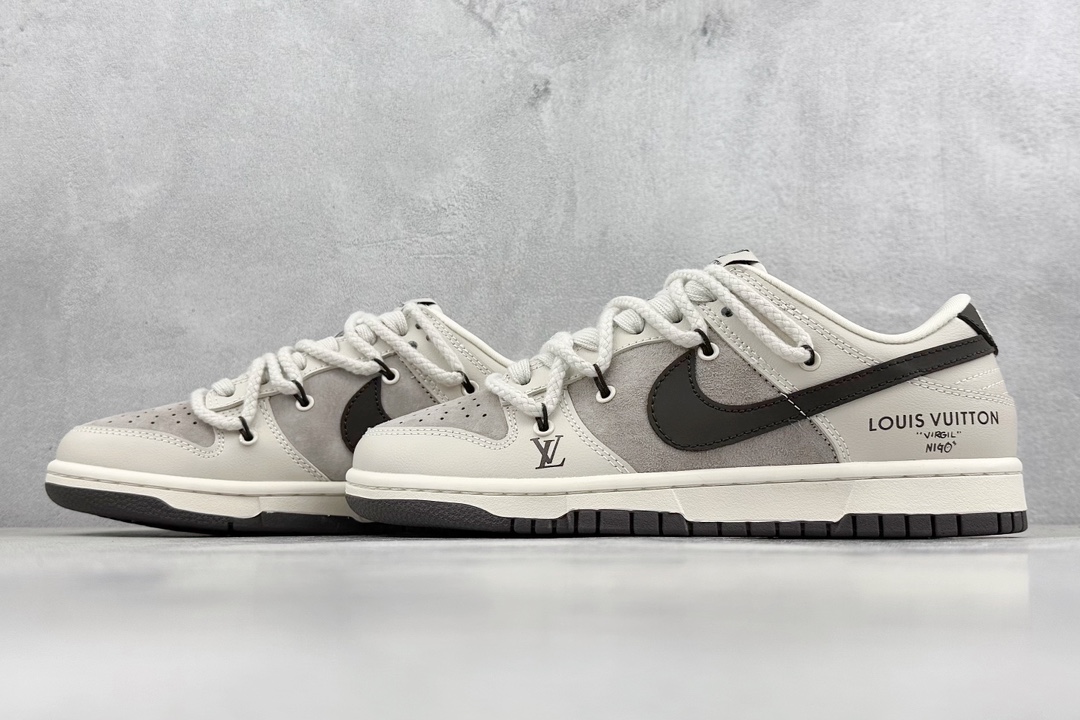 Nike SB Dunk Low x Louis Vuitton 棕灰绑带  XX2025-328