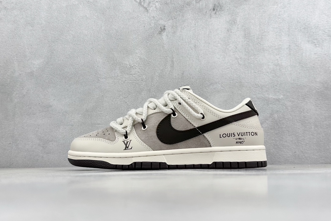 Nike SB Dunk Low x Louis Vuitton 棕灰绑带  XX2025-328