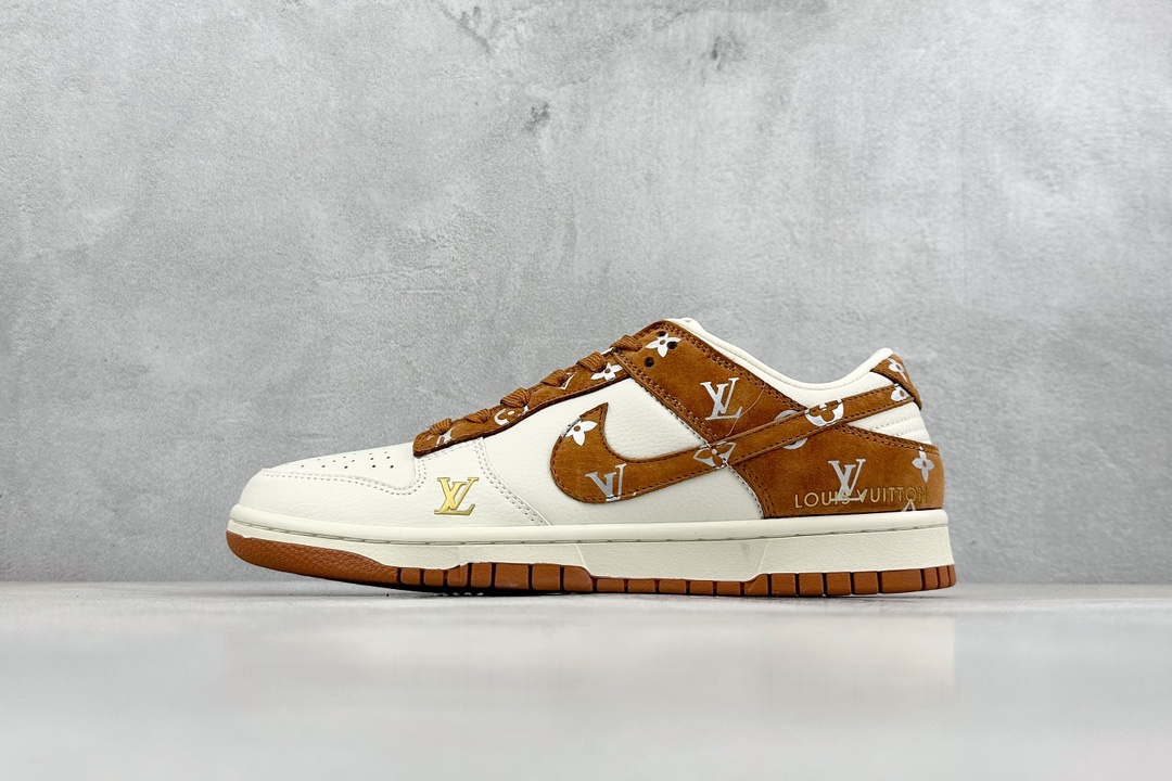 Nk SB Dunk Low LV联名-米白棕勾 周年高端定制 低帮休闲板鞋  XD6188-030