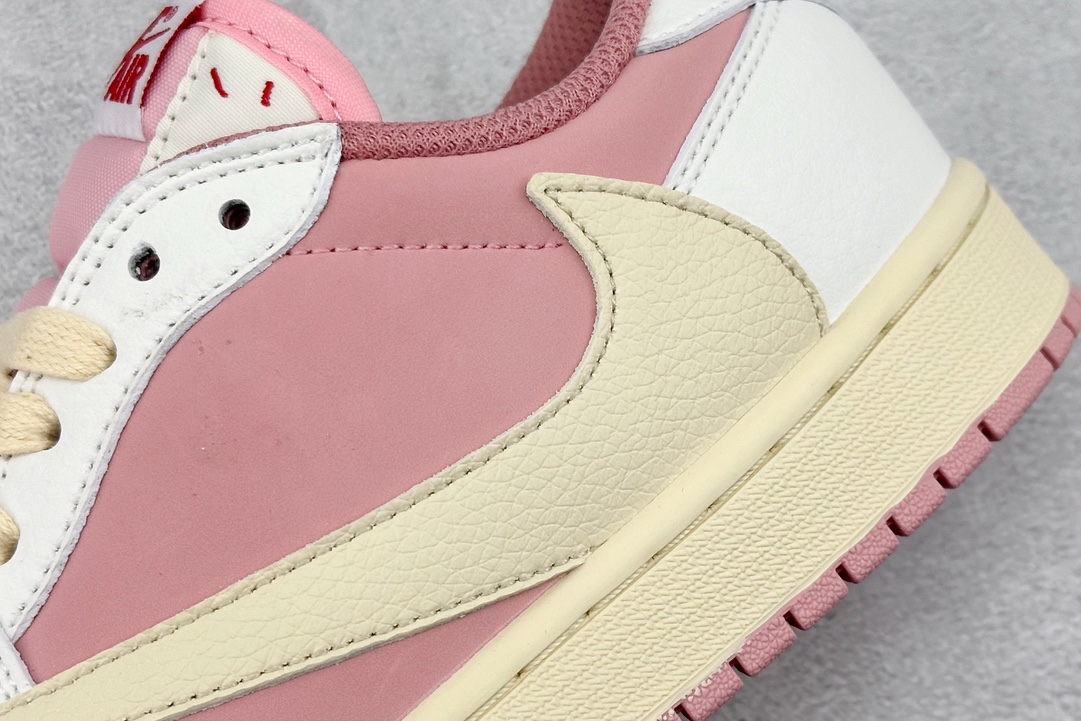 K版 Travis Scott x Air Jordan 1 Low 粉白 倒勾低帮 DM7866-600