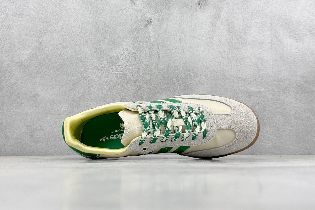 PB版 Wales Bonner x adidas originals Samba 三条纹 米白绿  GY4344